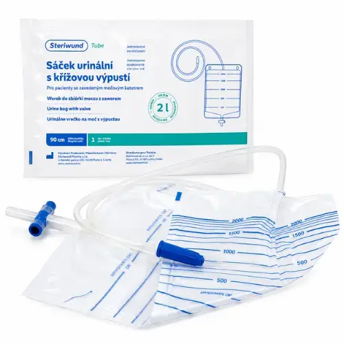 Sáček urinální 2000ml s křížovou výpustí Steriwund