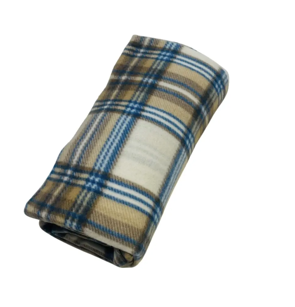 Deka Fleece hnědá karo 150x200cm TiaHome