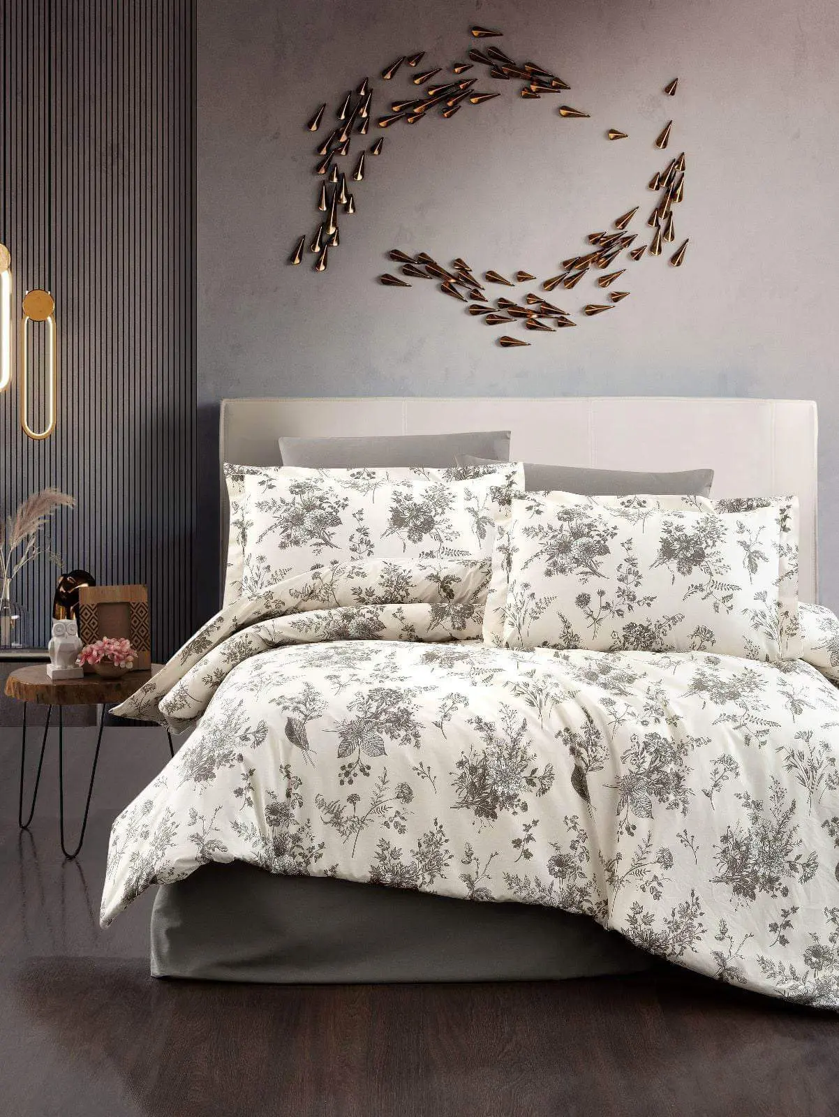 Povlečení deluxe ranforce bavlněné Heraklion TiaHome - 1x Polštář 90x70cm, 1x Přikrývka 140x200cm