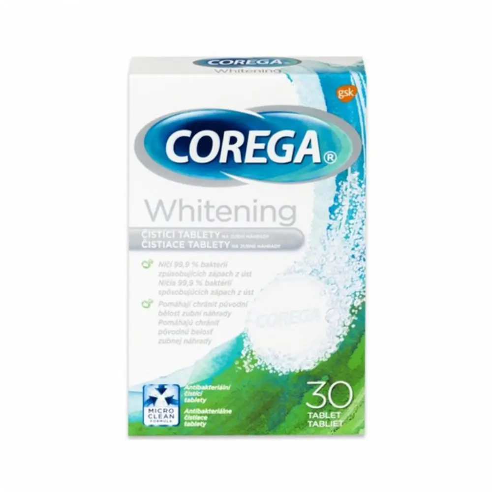 COREGA ČISTICÍ TABLETY 30 KS WHITENING NOVÉ