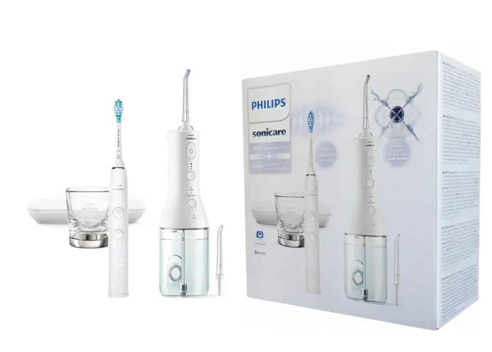 PHILIPS SONICARE 9000 DiamondClean white + Power Flosser white HX3886/41