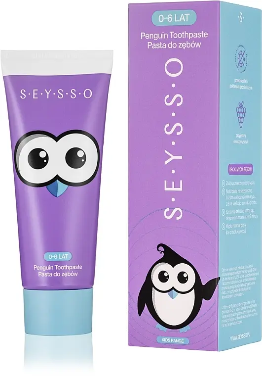 SEYSSO Kids Penguin dětská zubní pasta s hydroxyapatitem 0-6 let (ovocná), 75ml
