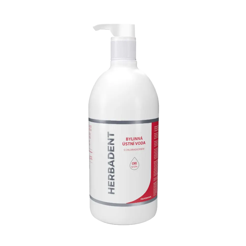 Herbadent PROFESSIONAL bylinná ústní voda s CHX (0,12%), 1000 ml