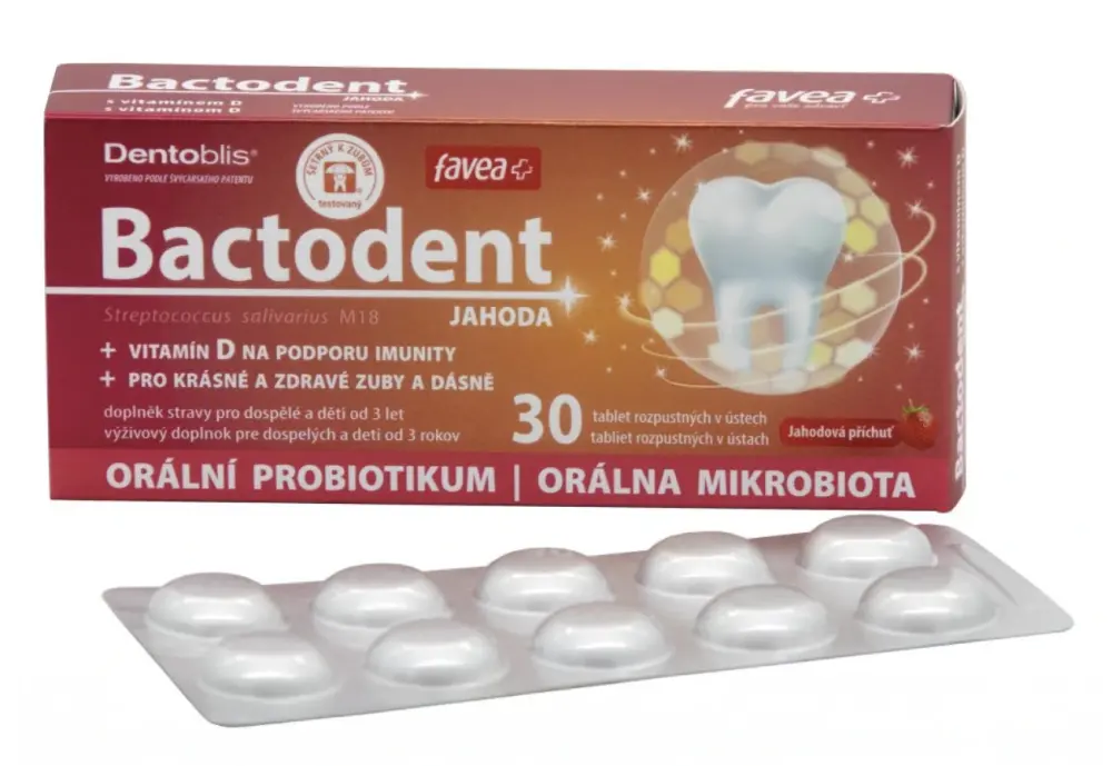 Favea Bactodent Jahoda tbl.30