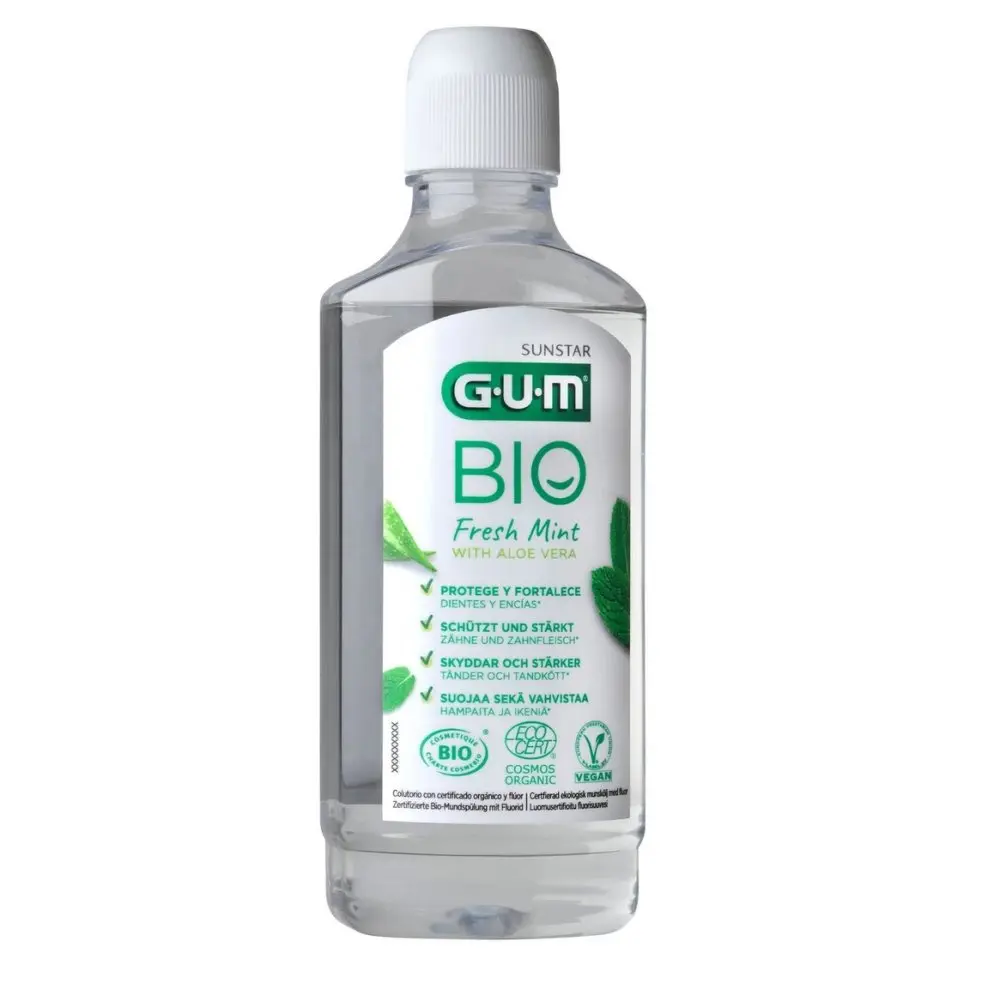 GUM BIO ústní voda s Aloe Vera (fresh mint), 500ml