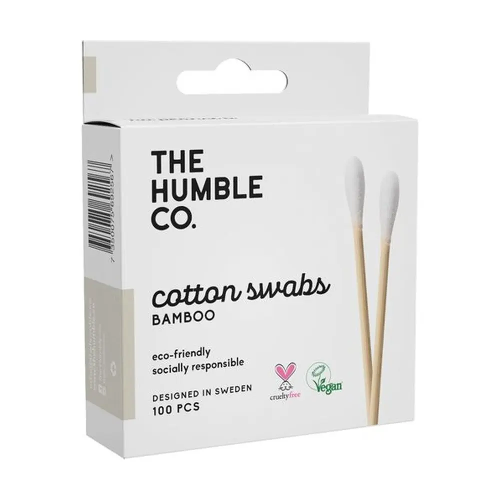 Humble vatové jednorázové bambusové tyčinky 7cm (bílé), 100 ks