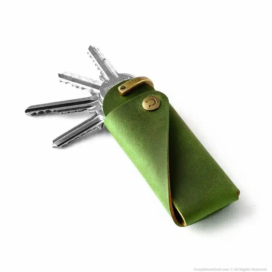 Crazy Horse Craft kožená klíčenka Alpine Green