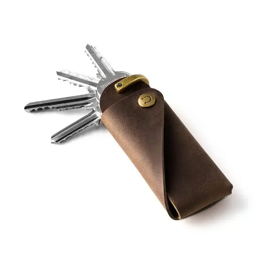Crazy Horse Craft kožená klíčenka Wood Brown