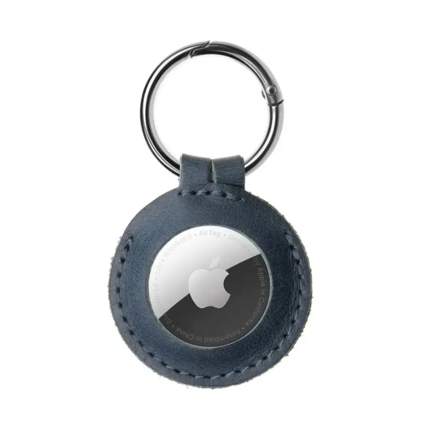 Fixed Kožené pouzdro pro Apple AirTag modré
