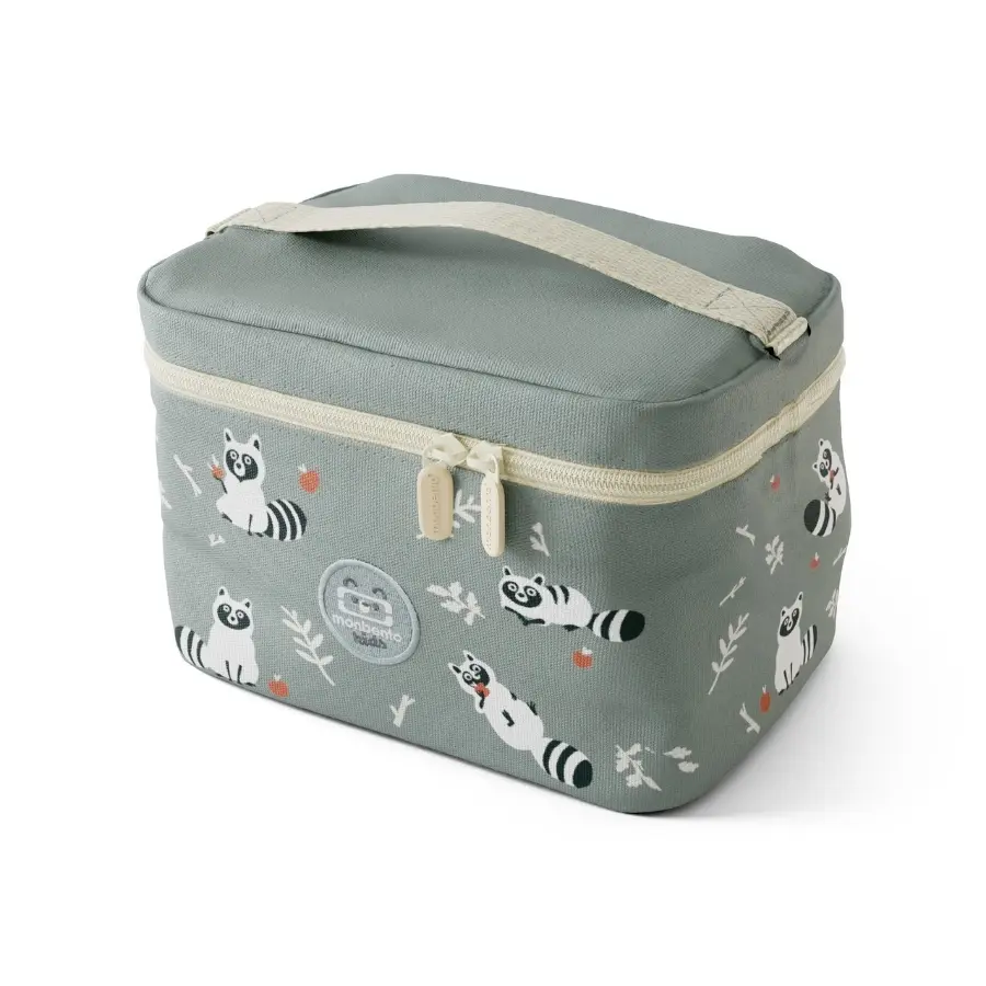 Monbento Dětská termotaška na jídlo Frosty Green Raccoon 5l