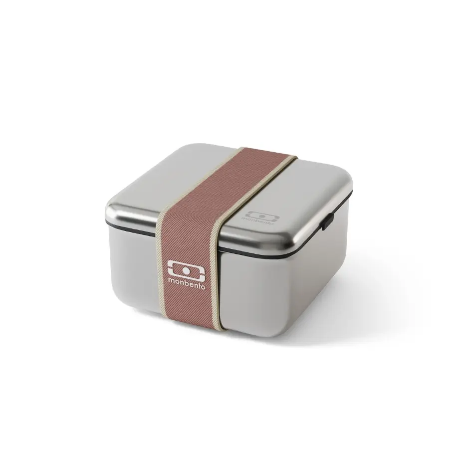Monbento Nerezový vzduchotěsný box do mikrovlnky Sense L pink moka 1l