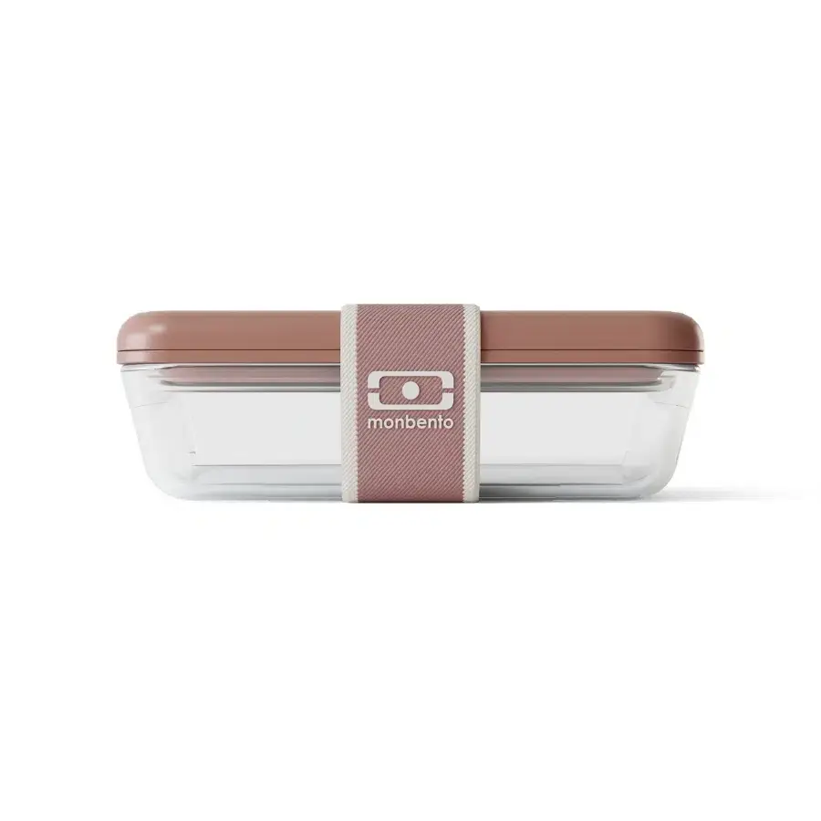 Monbento Skleněný obědový box Pure Pyrex pink moka 600ml
