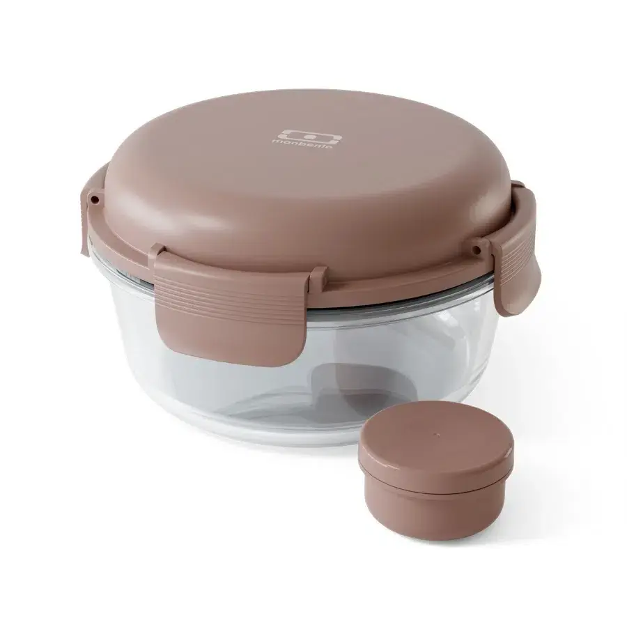 Monbento Skleněný salátový lunchbox Sunny pink moka 950ml