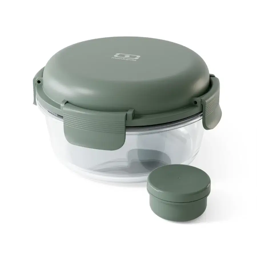 Monbento Skleněný salátový lunchbox Sunny green natural 950ml