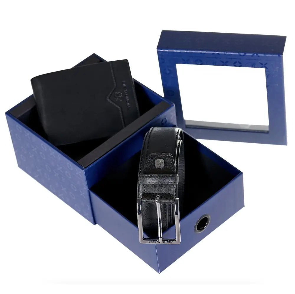 Pierre Cardin Dárkový set – kožená peněženka a pásek 07 GG12 Černá PARURE 07 GG12