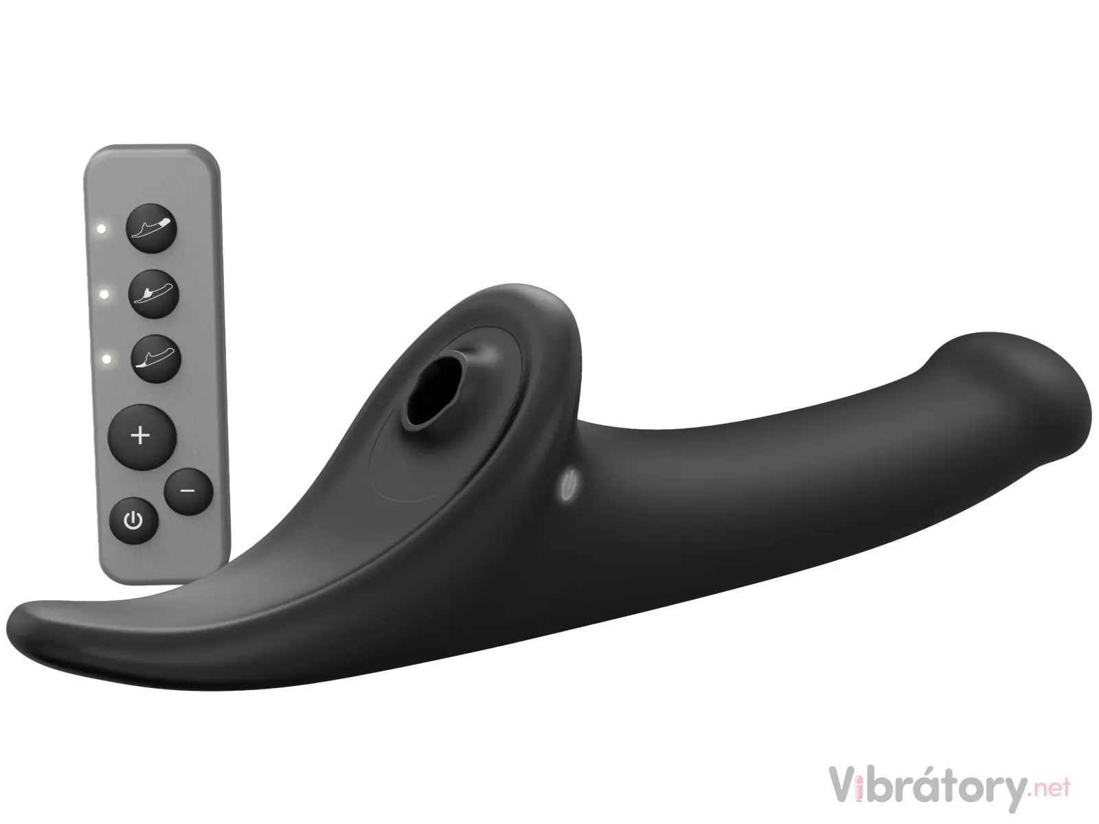 Vibrační strapon s jazýčkem Strap-On-Me – velikost M