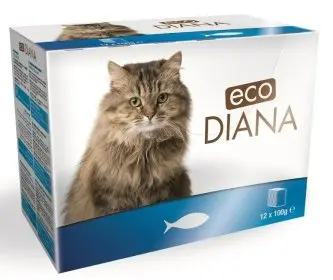 Diana Eco kapsičky pro kočky rybí kousky v omáčce 12×100 g