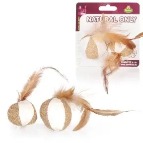 Tommi Natural Only Míček s peříčkem 4cm 2ks