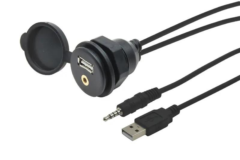 USB / JACK 4pól. zásuvka s kabelem
