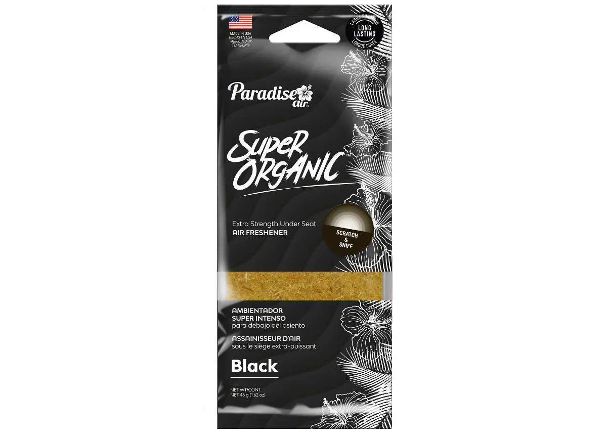 Osvěžovač vzduchu Paradise Air Super Organic lněný blok, vůně New Car