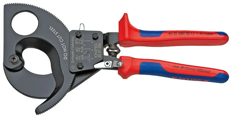 Kleště na kabely 280 mm KNIPEX 95 31 280 - leštěná hlava, plastové návleky 95 31 280