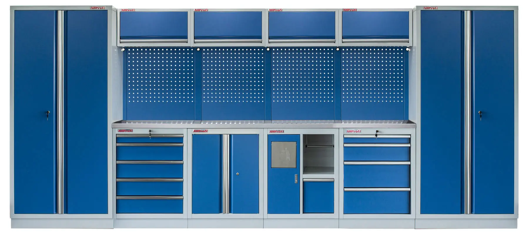 Kvalitní PROFI BLUE dílenský nábytek - 4535 x 2000 x 495 mm - MTGS1301AN