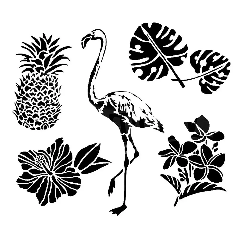 The Crafter´s Workshop Šablona TCW - Tropical Elements - VYBERTE VELIKOST - Šablona TCW 12"x12" (30,5x30,5 cm) - Tropical Elements