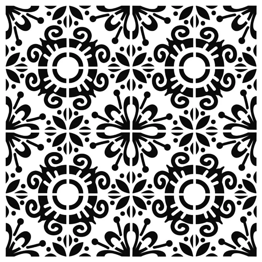 The Crafter´s Workshop Šablona TCW - Fantasy Tile - VYBERTE VELIKOST - Šablona TCW 12"x12" (30,5x30,5 cm) - Fantasy Tile