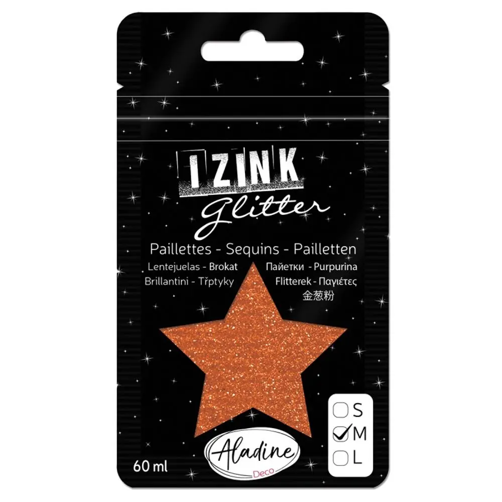Aladine Třpytky Aladine Izink Glitter, 60 ml, vel. M - VYBERTE ODSTÍN - Třpytky Aladine Izink Glitter, 60 ml, vel. M - cuivre, měděné