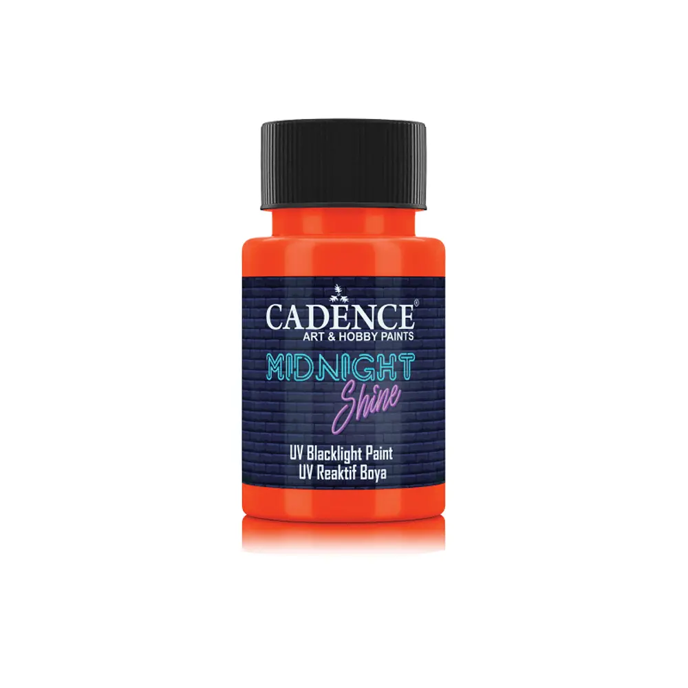 Cadence Svíticí UV barva na textil Cadence Midnight Shine, 50 ml - VYBERTE ODSTÍN - Svítící UV barva na textil Cadence Midnight Shine, 50 ml - orange, oranžová