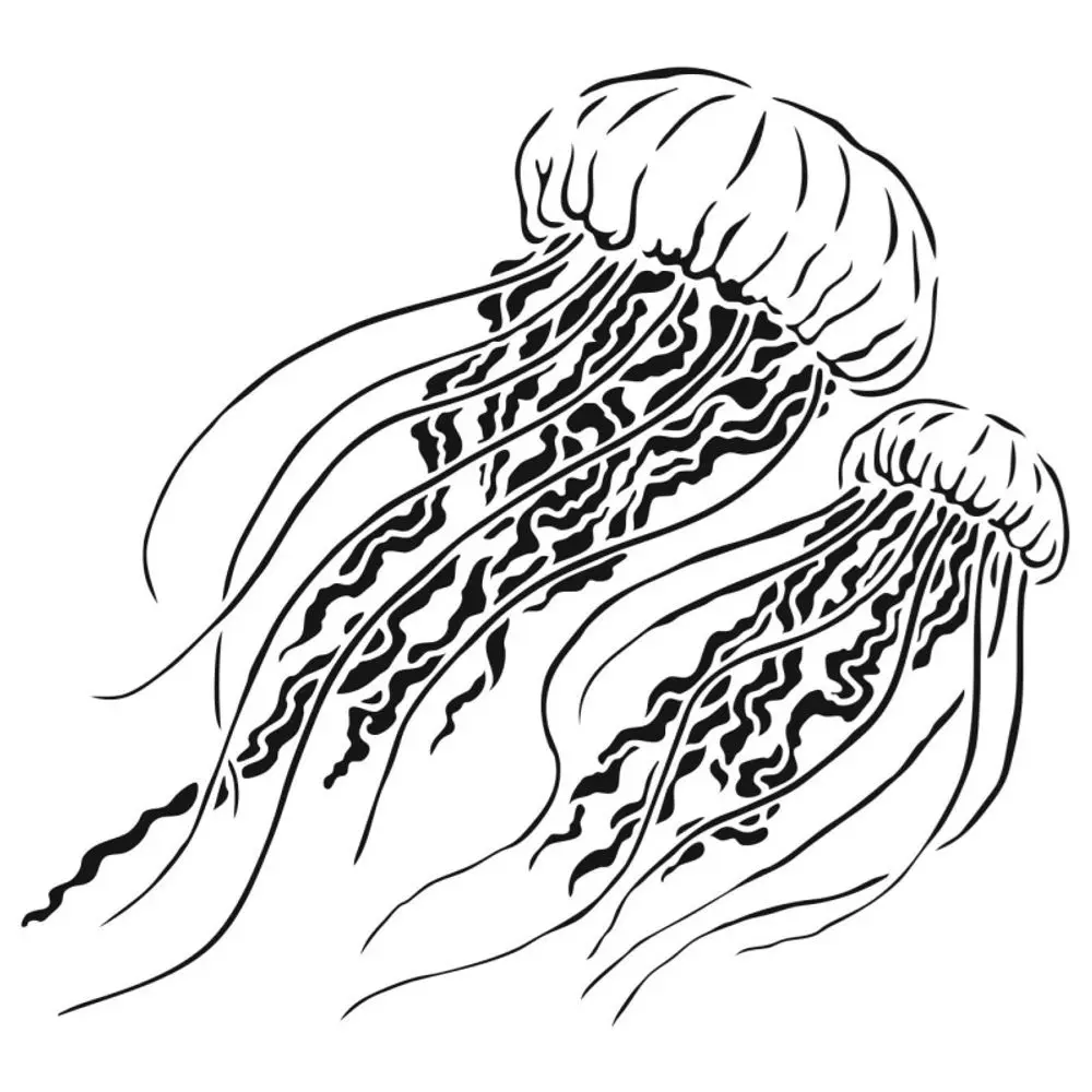 The Crafter´s Workshop Šablona TCW - Jellyfish - VYBERTE VELIKOST - Šablona TCW 12"x12" (30,5x30,5 cm) - Jellyfish