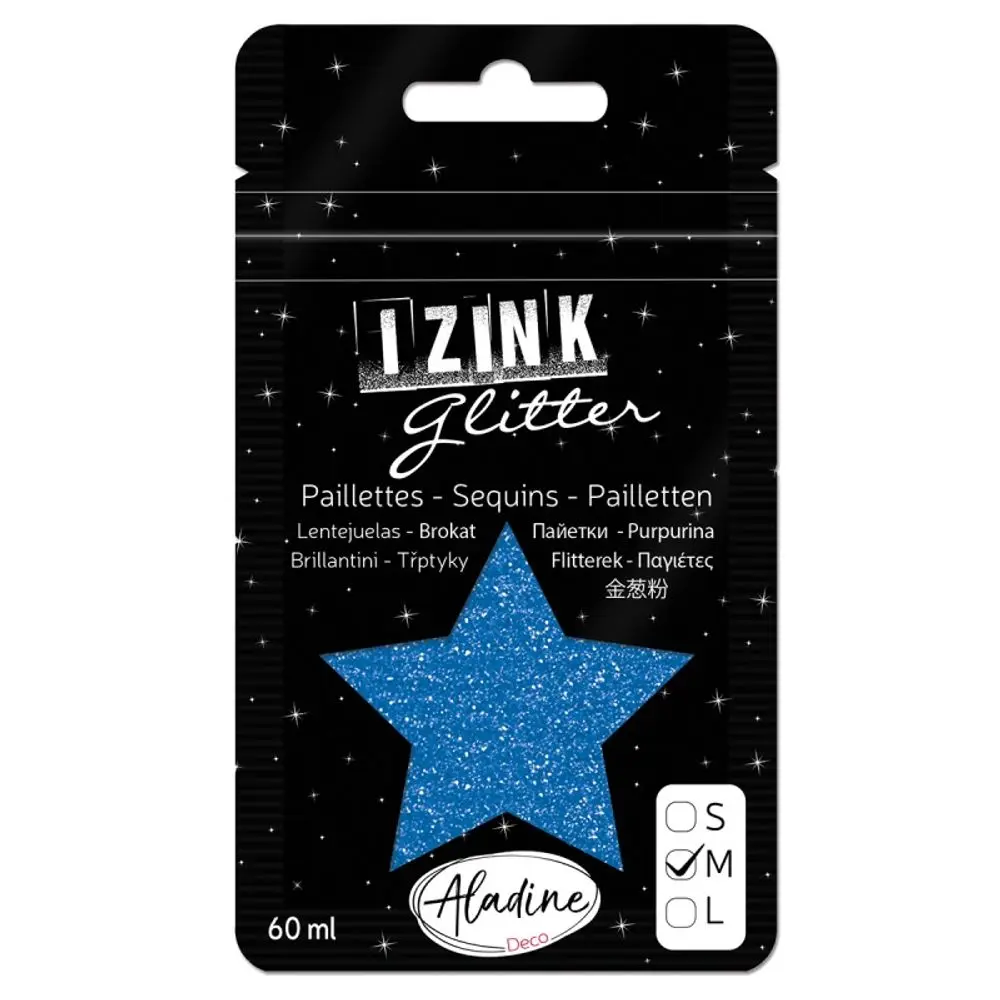 Aladine Třpytky Aladine Izink Glitter, 60 ml, vel. M - VYBERTE ODSTÍN - Třpytky Aladine Izink Glitter, 60 ml, vel. M - bleu, modré