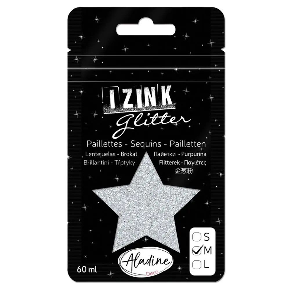 Aladine Třpytky Aladine Izink Glitter, 60 ml, vel. M - VYBERTE ODSTÍN - Třpytky Aladine Izink Glitter, 60 ml, vel. M - argente, stříbrné