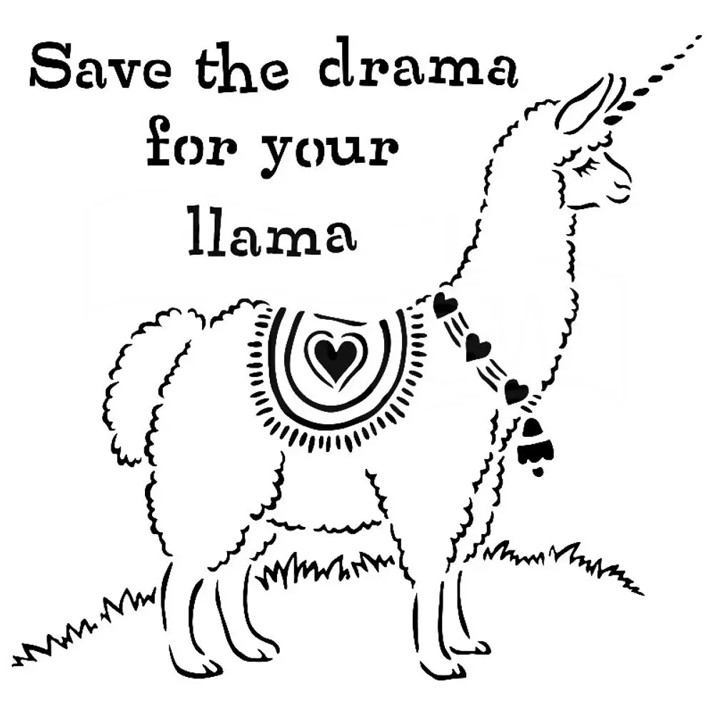 The Crafter´s Workshop Šablona TCW - Drama Llama - VYBERTE VELIKOST - Šablona TCW 6"x6" (15,2x15,2 cm) - Drama Llama