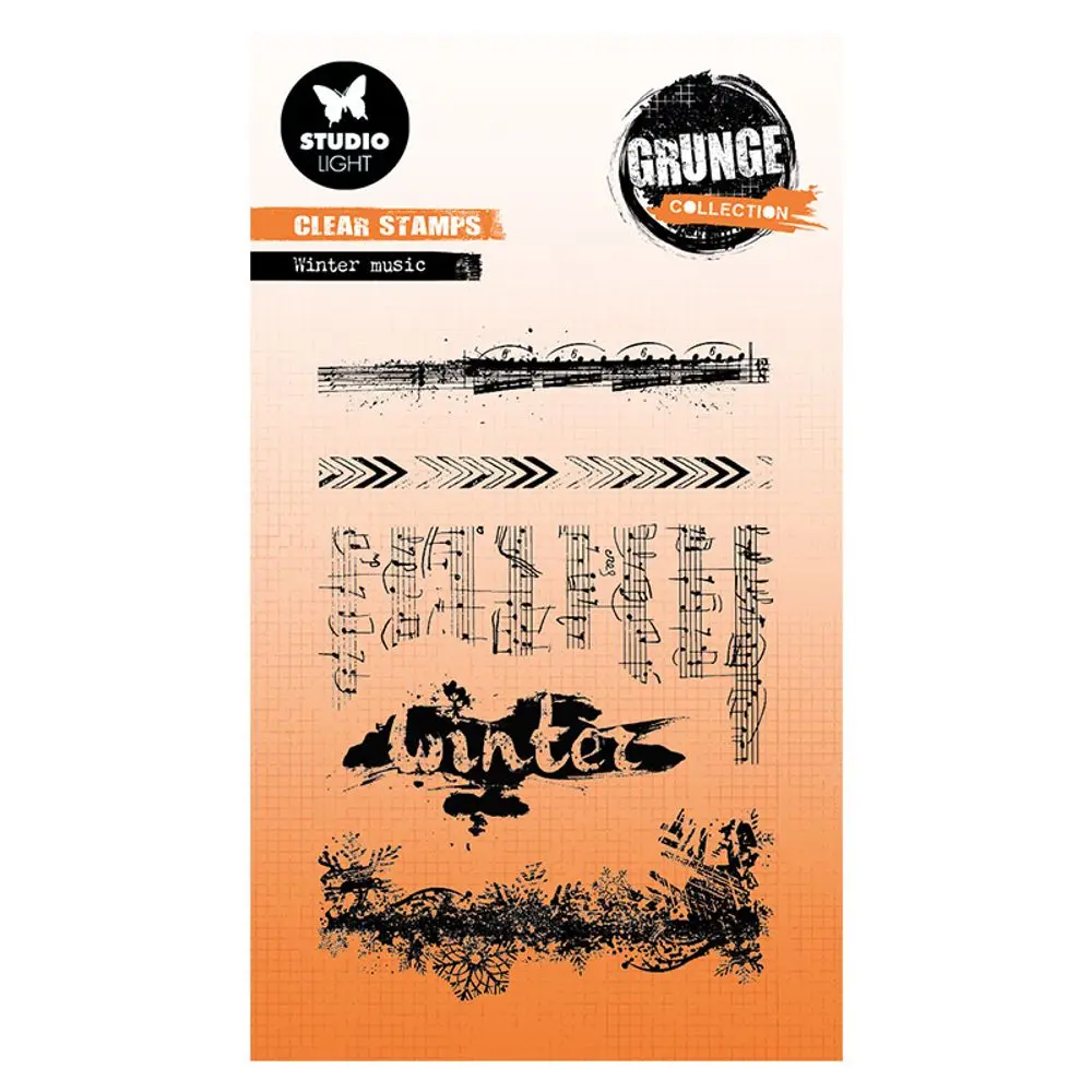 Studio Light Gelová razítka Studio Light "Grunge", 5 ks - Vánoční hudba