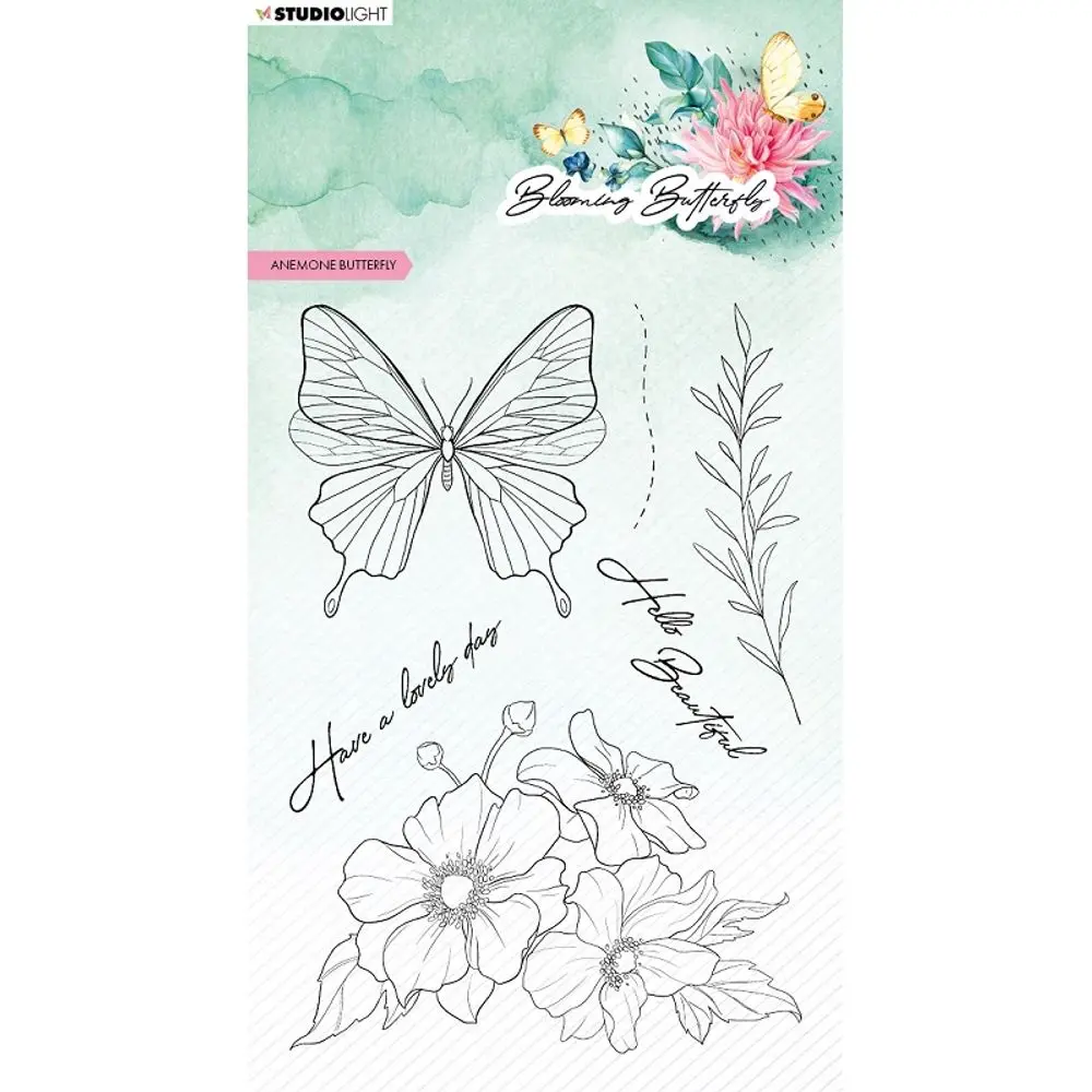 Studio Light Gelová razítka Studio Light "Blooming Butterfly", 6 ks - Sasanka