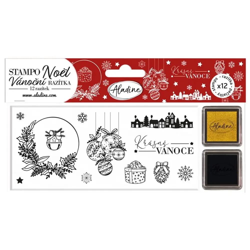 Aladine Vánoční razítka Aladine Stampo Noël, 12 ks - Krásné Vánoce