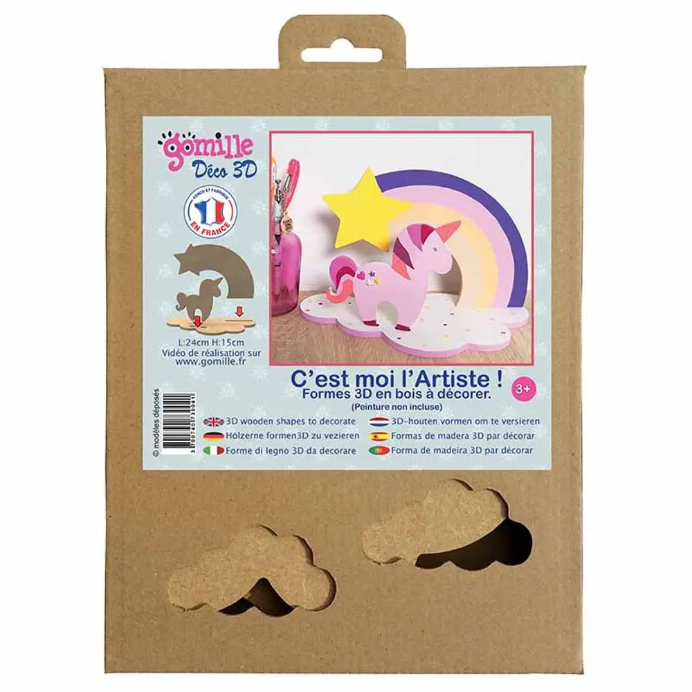 Gomille Kreativní dřevěná sada k dotvoření Gomille - Jednorožec