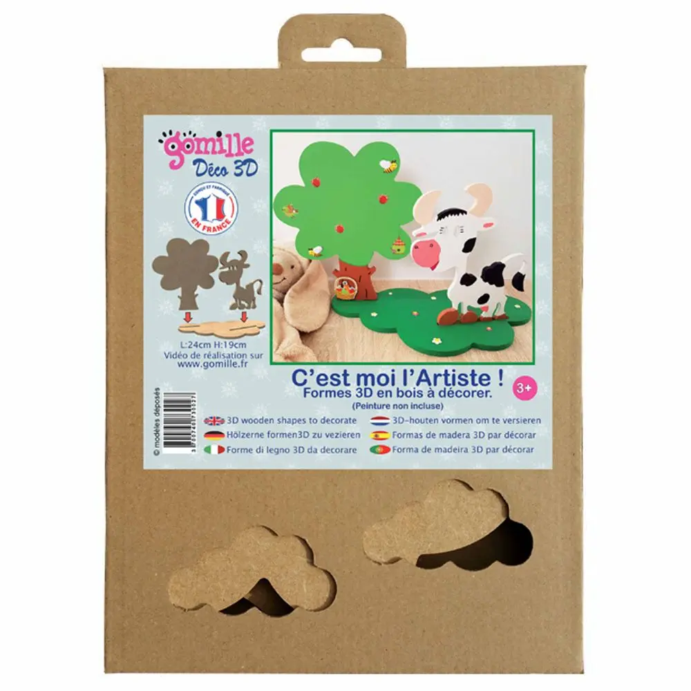 Gomille Kreativní dřevěná sada k dotvoření Gomille - Kravička