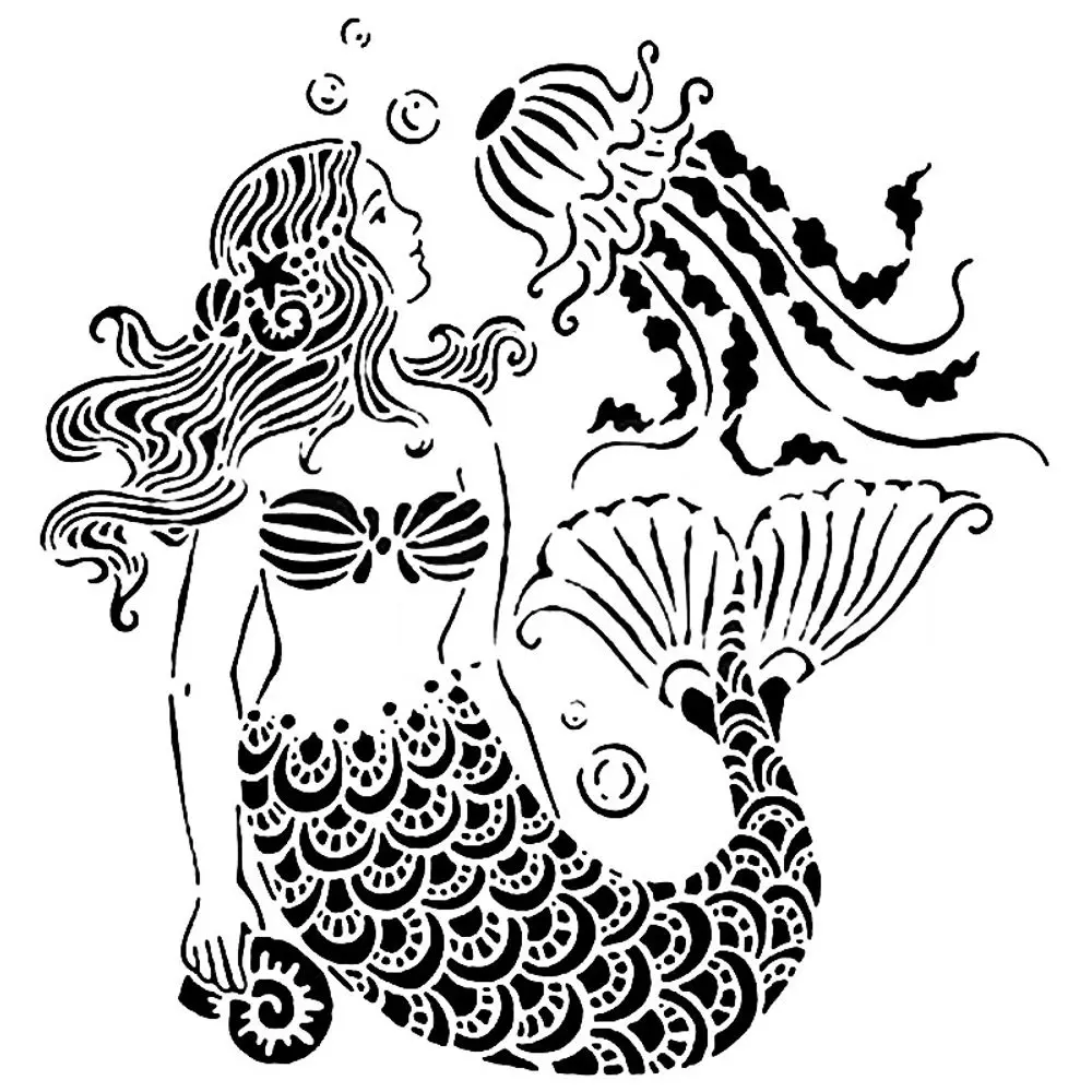 The Crafter´s Workshop Šablona TCW - Mermaid Dream - VYBERTE VELIKOST - Šablona TCW 12"x12" (30,5x30,5 cm) - Mermaid Dream