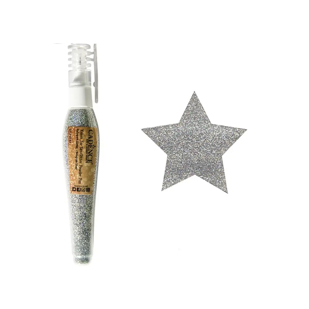 Cadence Třpytky v tužce Cadence Glitter Powder Pen, 45 ml - VYBERTE ODSTÍN - Třpytky v tužce Cadence Glitter Powder Pen, 45 ml - holografické stříbrné