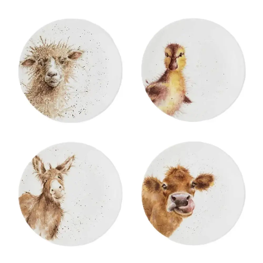 Royal Worcester Porcelánové dezertní talířky Wrendale Designs, 4 ks - Farma