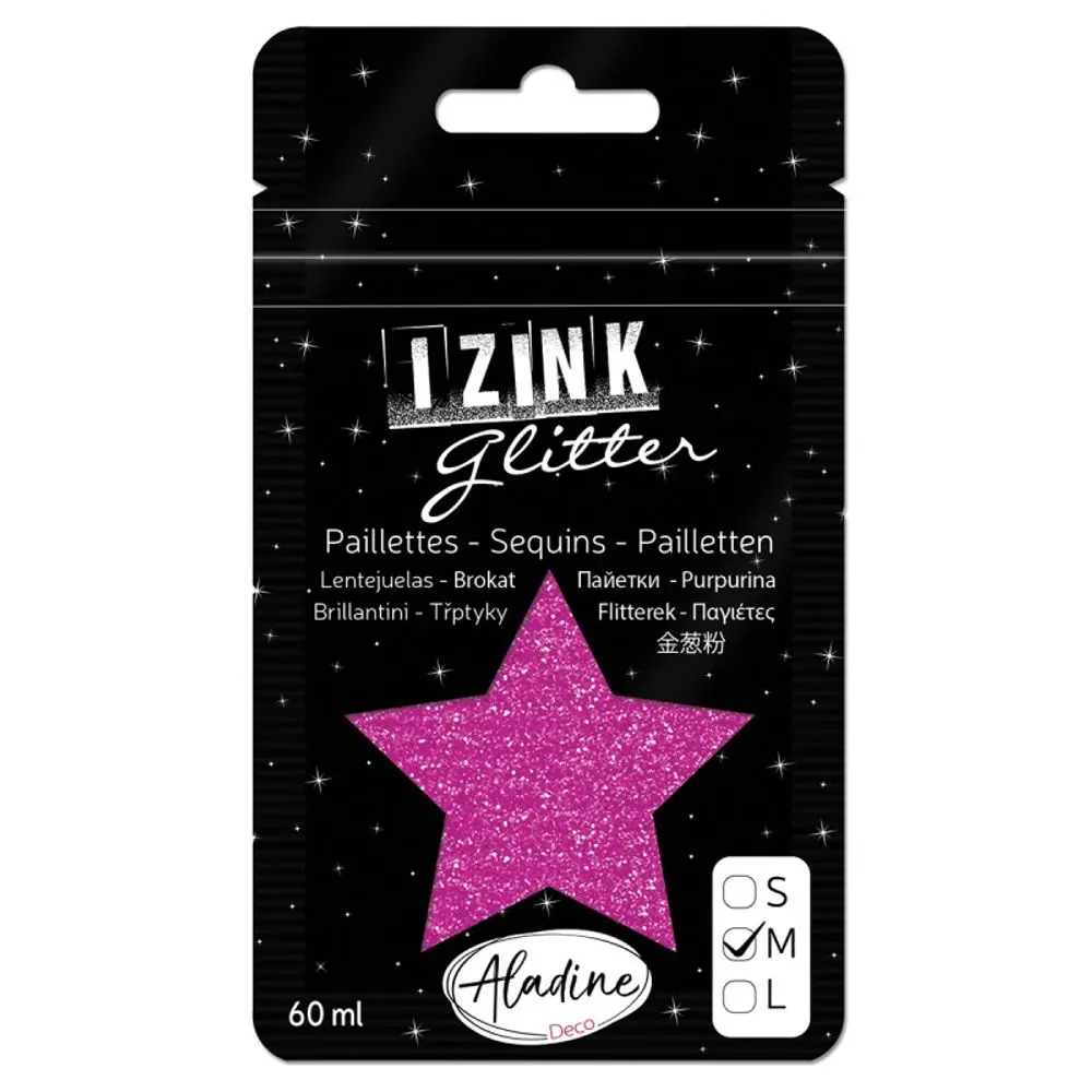 Aladine Třpytky Aladine Izink Glitter, 60 ml, vel. M - VYBERTE ODSTÍN - Třpytky Aladine Izink Glitter, 60 ml, vel. M - fuchsia, tm. růžové