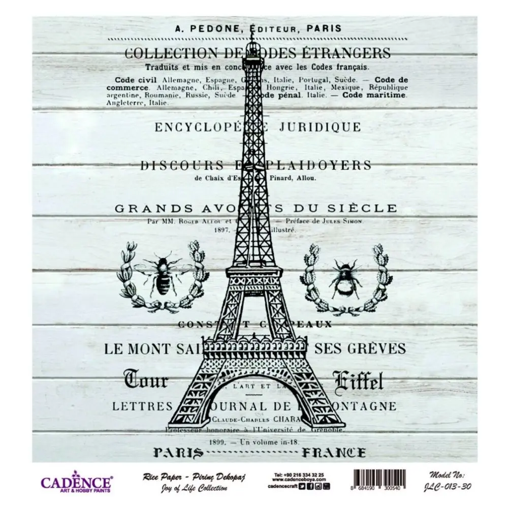Cadence Rýžový papír Cadence, 30x30 cm - Tour Eiffel