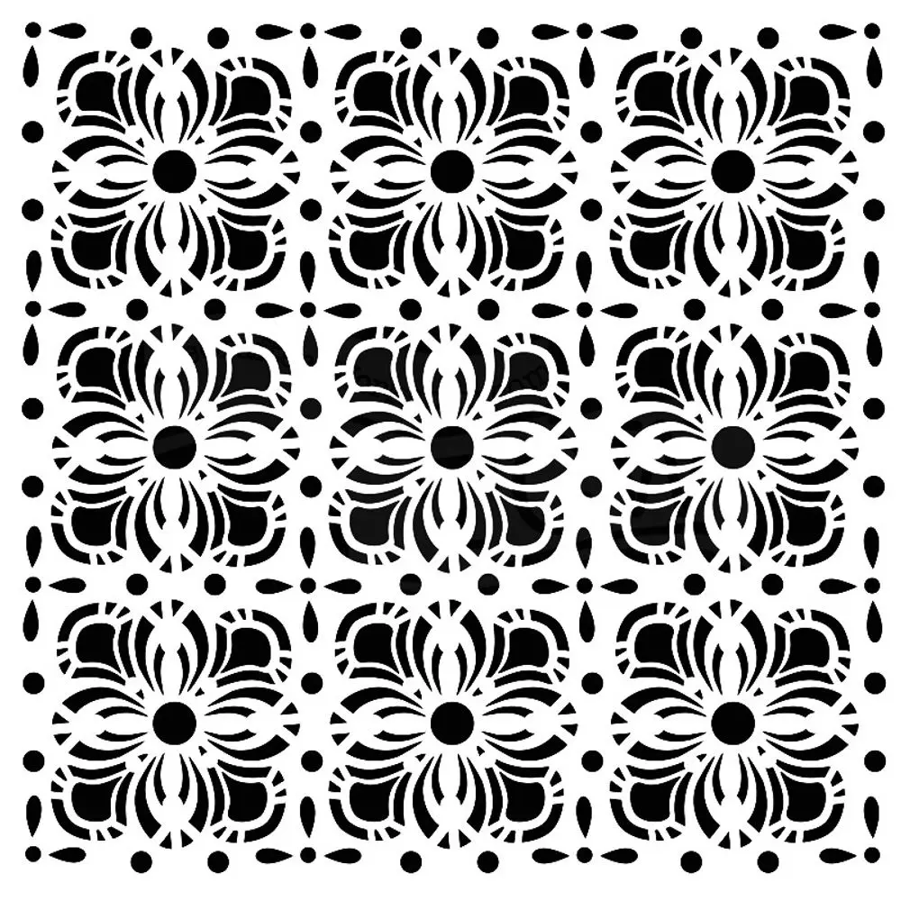 The Crafter´s Workshop Šablona TCW 12"x12" (30,5x30,5 cm) - Flower Tiles