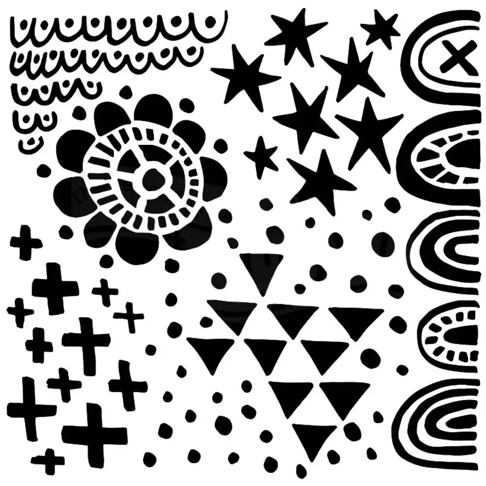 The Crafter´s Workshop Šablona TCW - Positivity - VYBERTE VELIKOST - Šablona TCW 12"x12" (30,5x30,5 cm) - Positivity