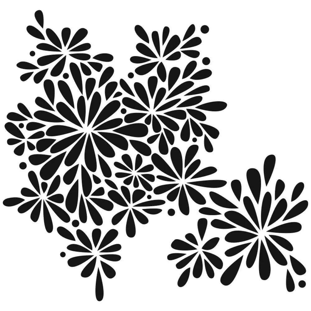 The Crafter´s Workshop Šablona TCW - Petal Splash - VYBERTE VELIKOST - Šablona TCW 12"x12" (30,5x30,5 cm) - Petal Splash
