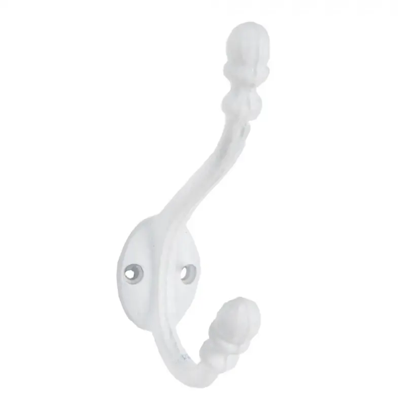 Kovový bílý háček - 3*8*12 cm Clayre & Eef