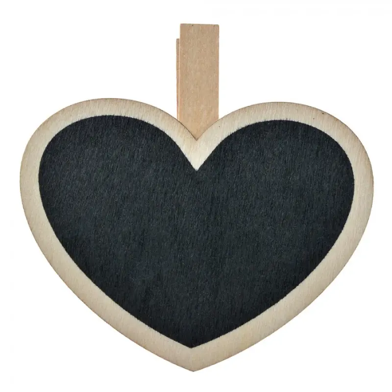 Tabulka na křídy ve tvaru srdce na kolíčku – 8x2x8 cm cm