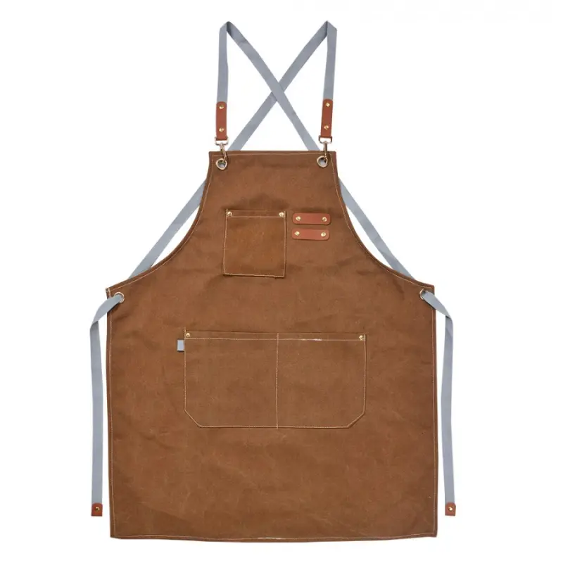 Hnědá kuchyňská zástěra s překříženým popruhem Urban Coffee – 63x75 cm cm
